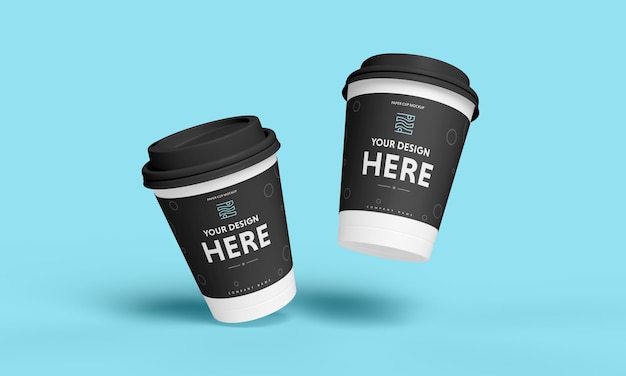 PSD mockup di tazza di caffè da asporto di carta