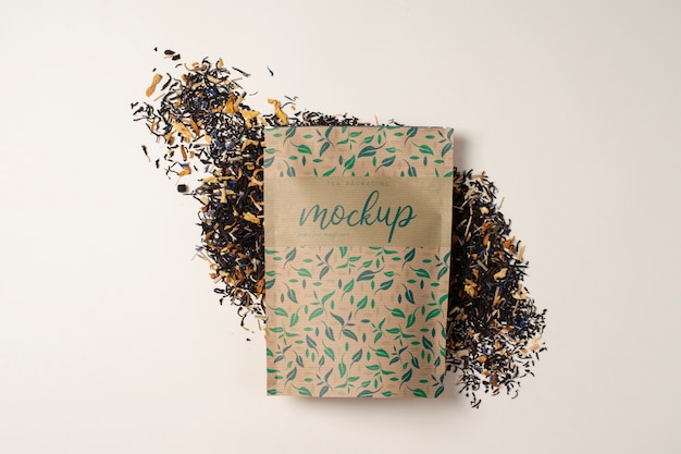 Paper tea packaging mock-up