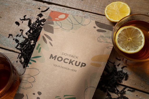 PSD paper tea packaging mock-up