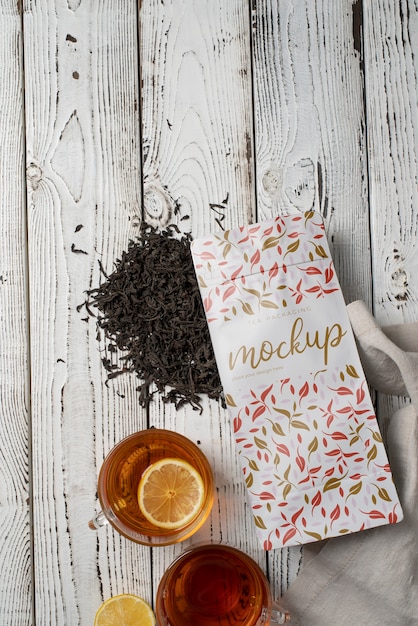 PSD paper tea packaging mock-up