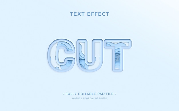 PSD paper text effect blue background