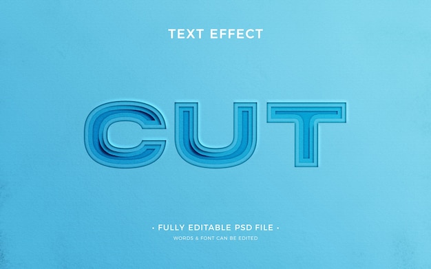 PSD paper text effect blue background