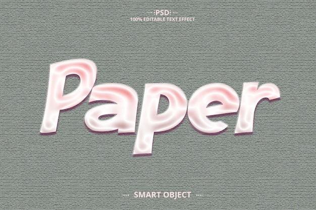 Paper text effect design psd file