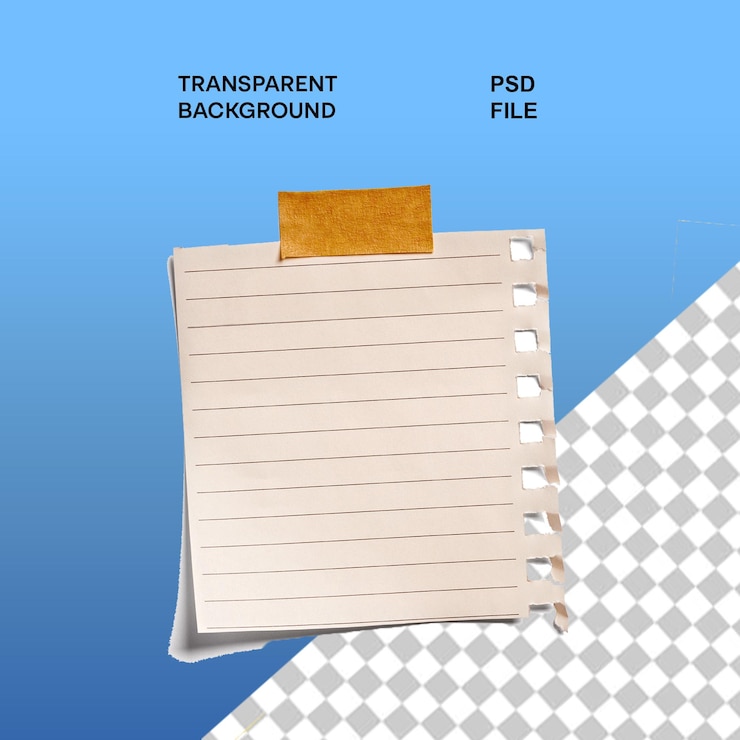 PSD paper textures for posters and banners on isolated transparent background