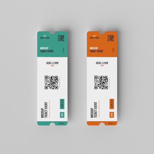 Mock-up biglietto cartaceo con codice qr