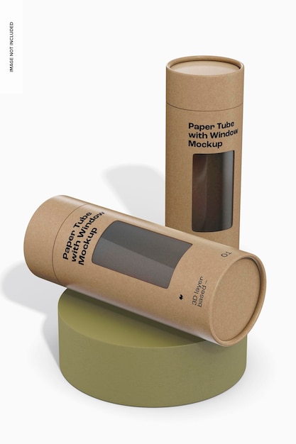 Paper tubes with window mockup