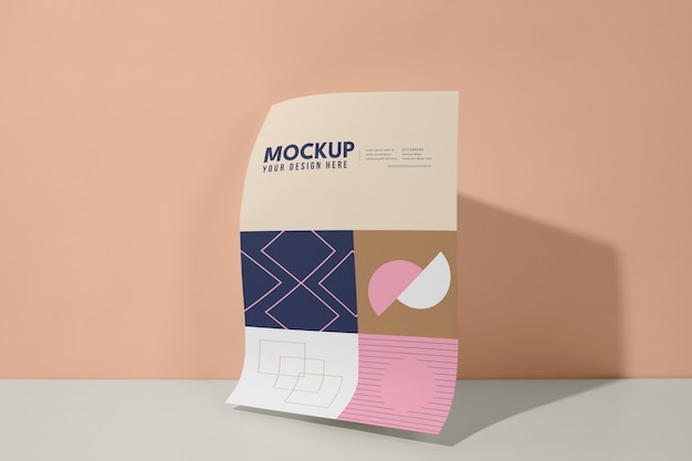 Paper with letterhead mockup design