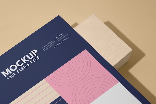 Paper with letterhead mockup design