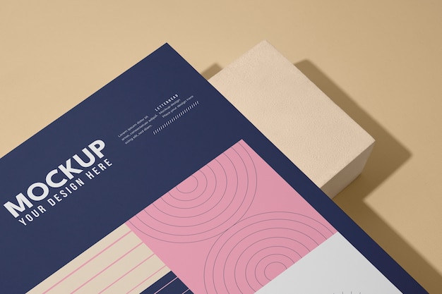 PSD paper with letterhead mockup design