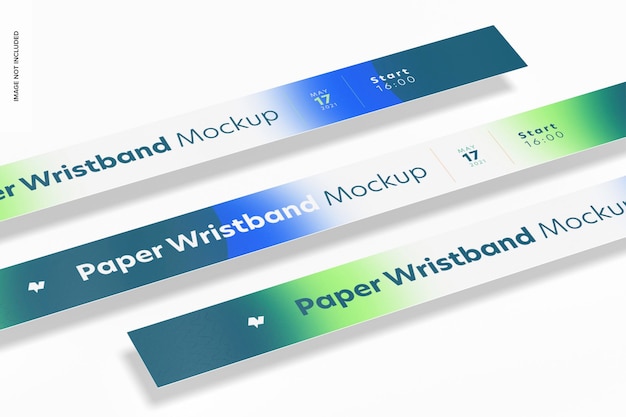 Paper Wristband mockup, Close Up