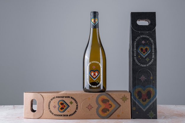 Paperboard box mockup for wine