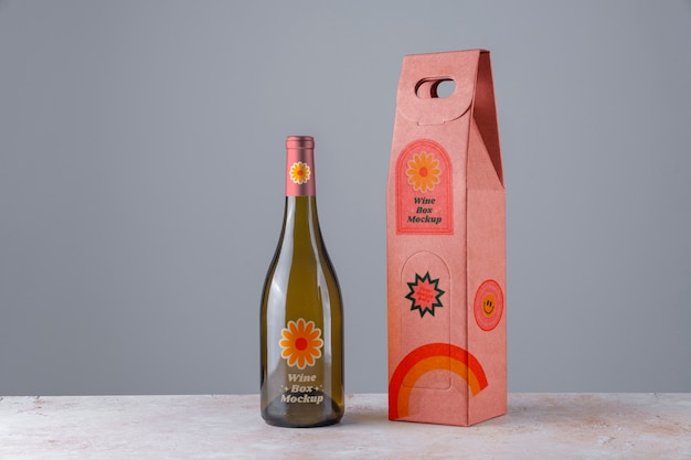 Paperboard box mockup for wine