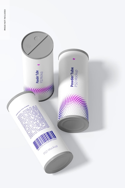 Paperboard powder tubes mockup view