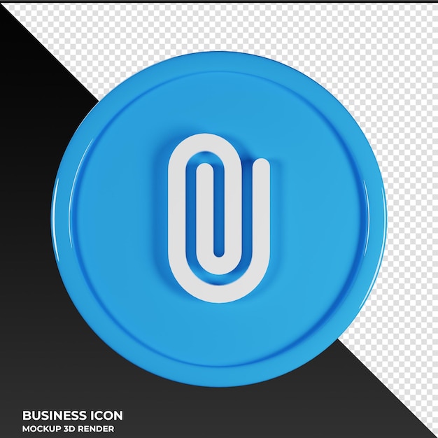 Paperclip 2 business icon 3d render illustration