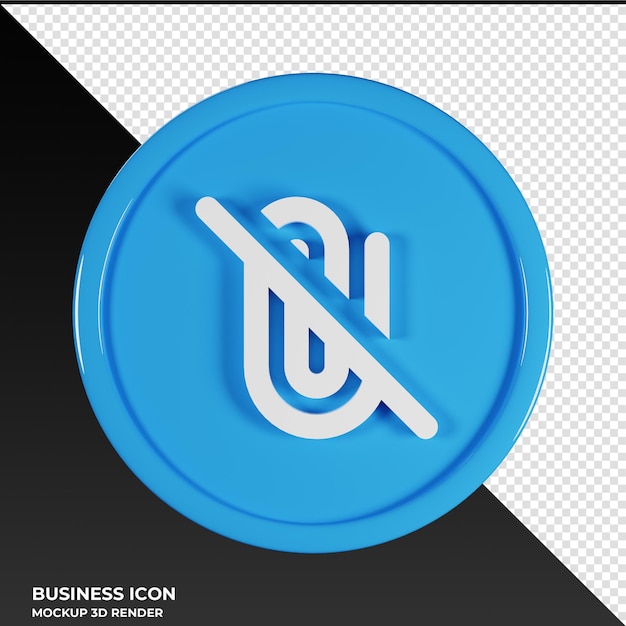 Paperclip Slash 2 Business Icon 3d Renderuj Ilustrację