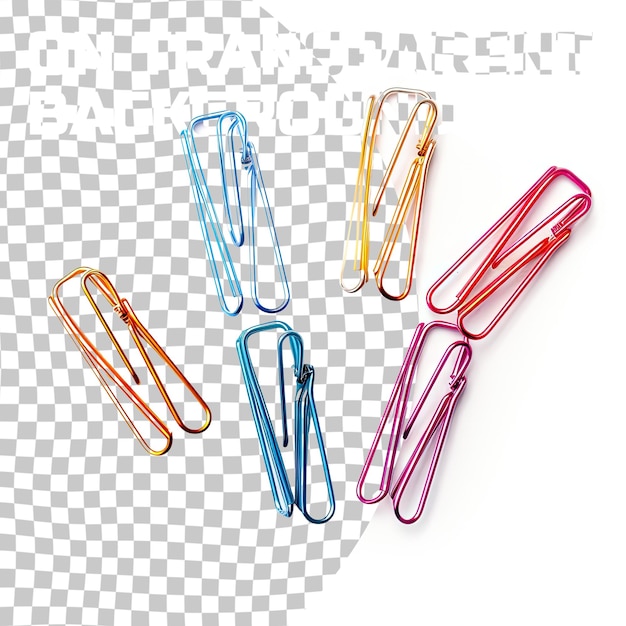 PSD paperclips isolated over transparent background