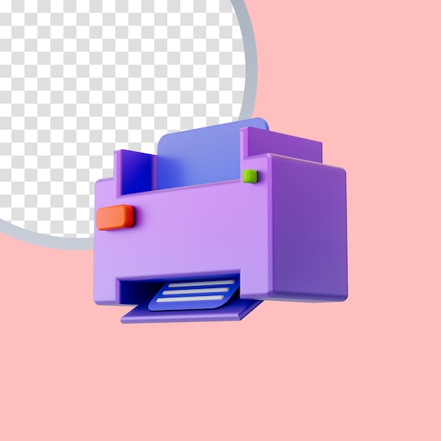 Papers printer icon 3d render concept for data document file printing and office professional work