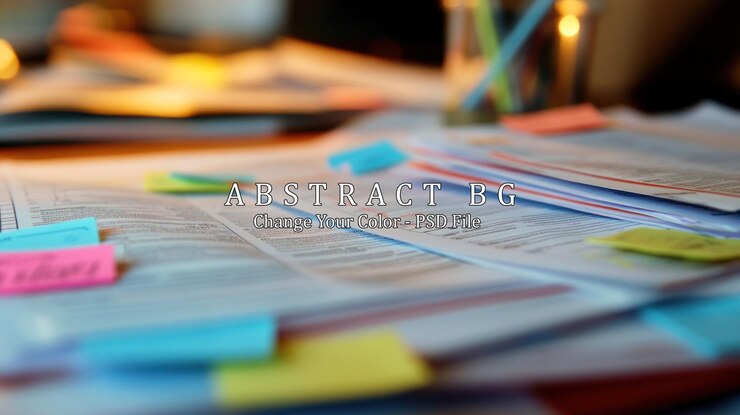 PSD papers and sticky notes