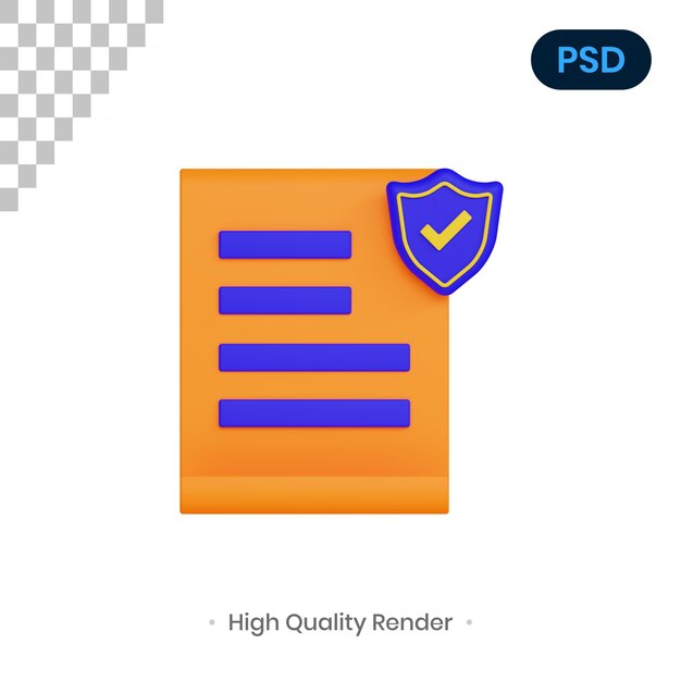 PSD papier 3d render illustratie premium psd