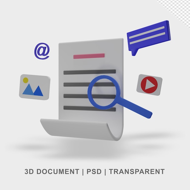 Papier dokumentów 3D przezroczysty bez tła
