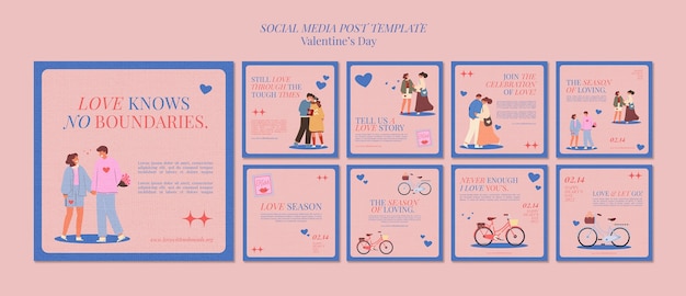 Papier textuur valentijnsdag instagram berichten collectie