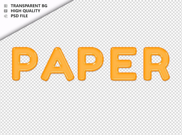 PSD papier typografie gele tekst glansend glas psd transparant