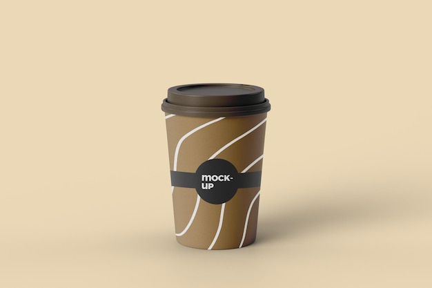 Papieren koffiekopje mockup ontwerp vooraanzicht