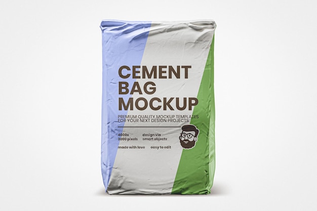 PSD papieren mock-up van een cementzak