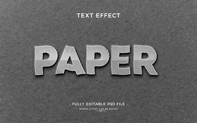 Papieren teksteffect