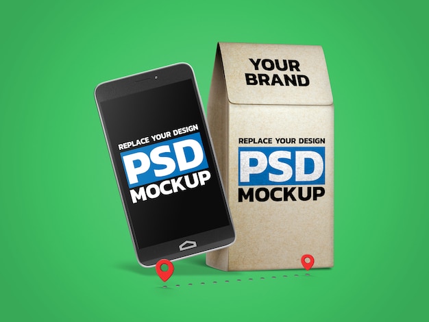 PSD papieren zak foto mockup ontwerp