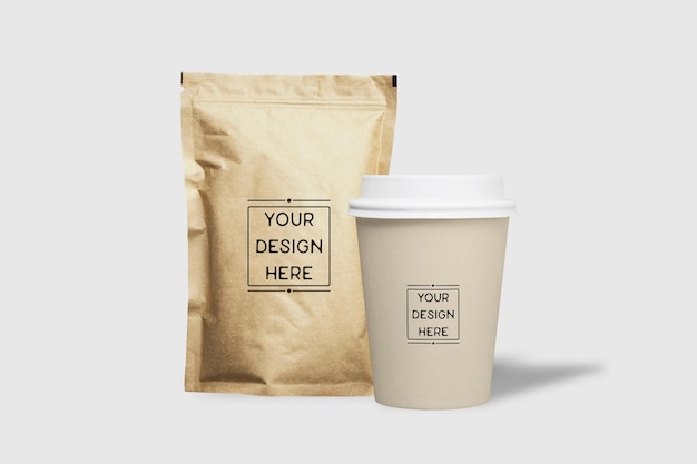 Papieren zak koffie mock-up