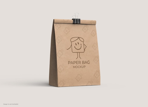 Papieren zak voor mockup voor broodroosterverpakking