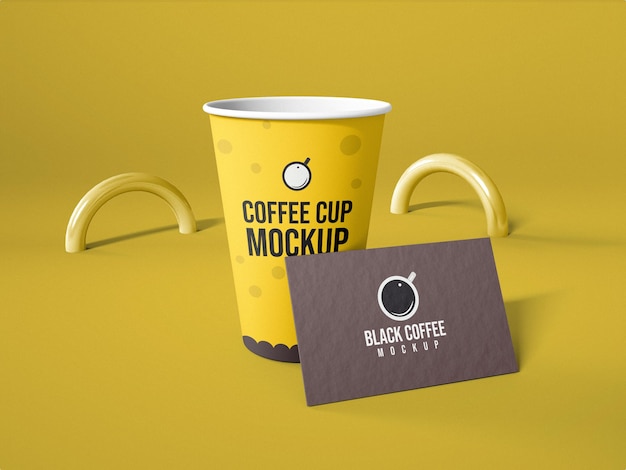 Papierowy Kubek Do Kawy Z Makietą Logo Wizytówki