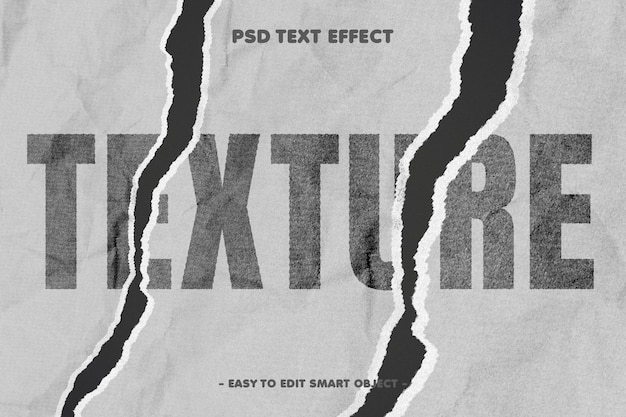 PSD papiertextuur bewerkbare tekst-effect