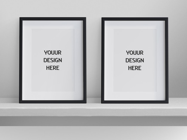 Papir mockup Foto mockup Interiør mockup Realistisk mockup