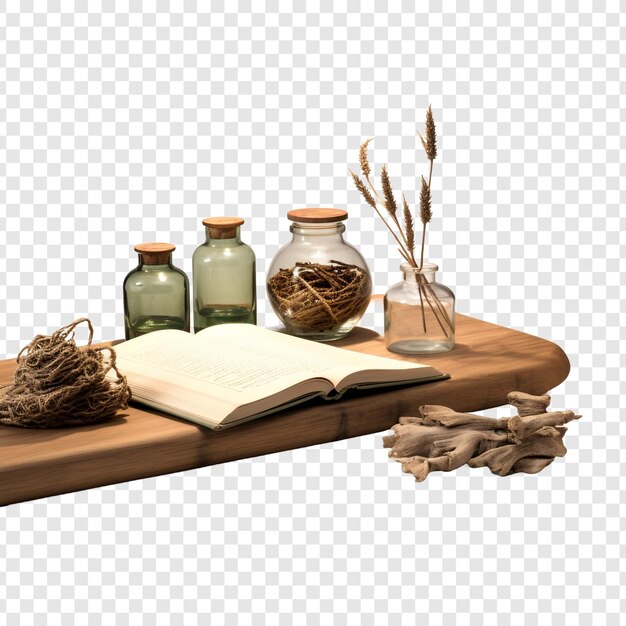 PSD papre craft on the table isolated on transparent background