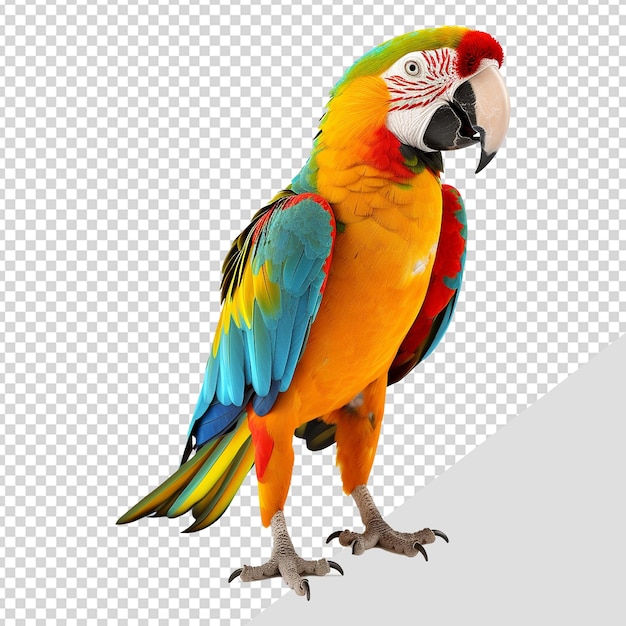 PSD papuga ara izolowana na przezroczystej tle png