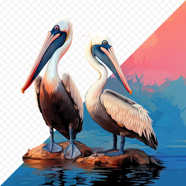 PSD para pelikanów w dziczy.