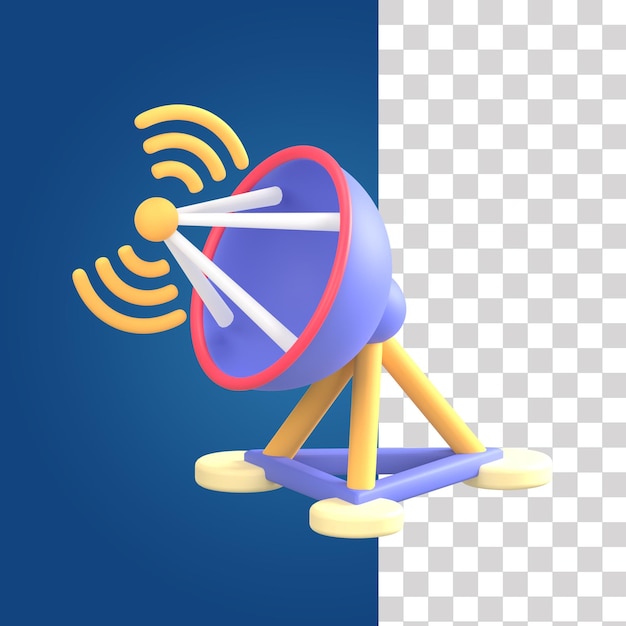 PSD parabola satelite 3d icon