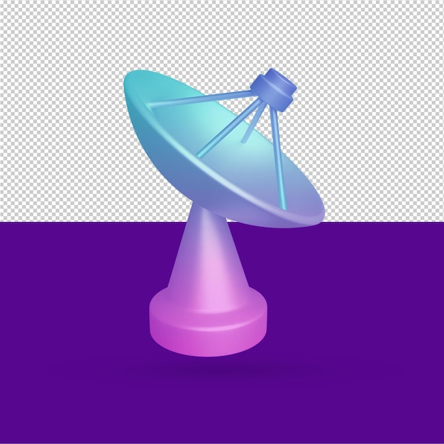 Parabool satellietschotel 3d illustratie gratis psd bewerkbare kleur