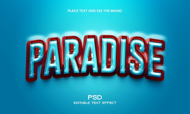 PSD paradise 3d edytowalny efekt tekstowy