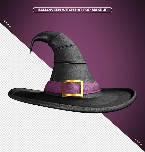 Paradise costumes 3d hat with violet print for Halloween witch