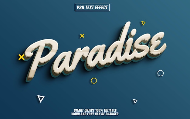 paradise text effect font editable typography 3d text