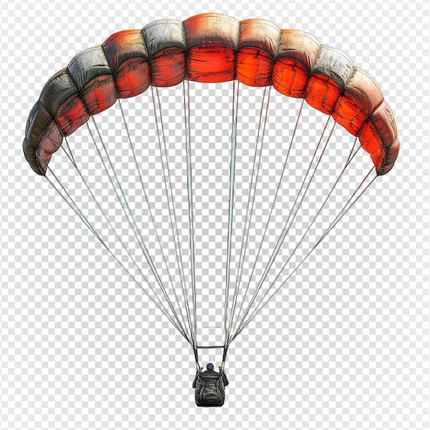 PSD paraglider in de lucht geïsoleerd op doorzichtige achtergrond skydiving png generative ai