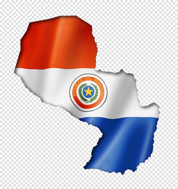 PSD paraguayan flag map