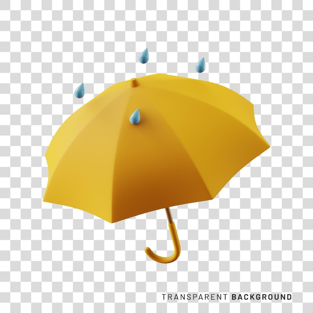 PSD paraplu en regen pictogram 3d-rendering