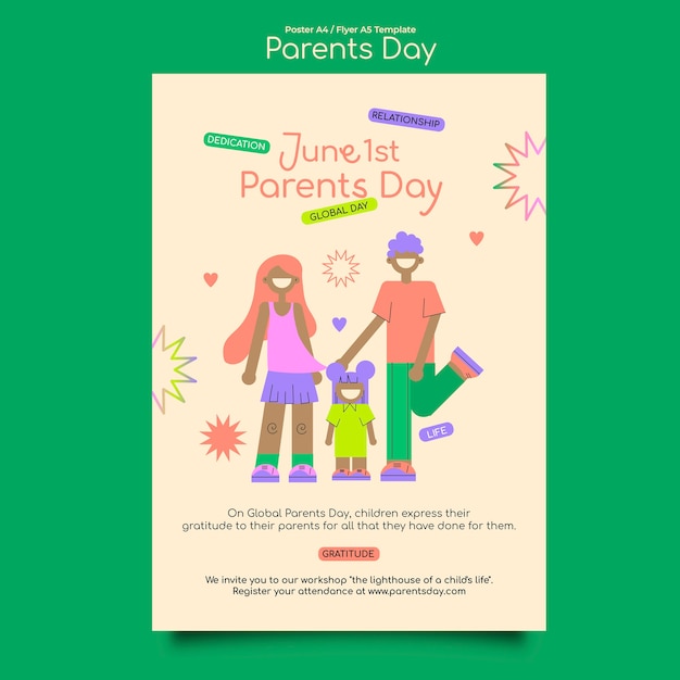 PSD parents day celebration template