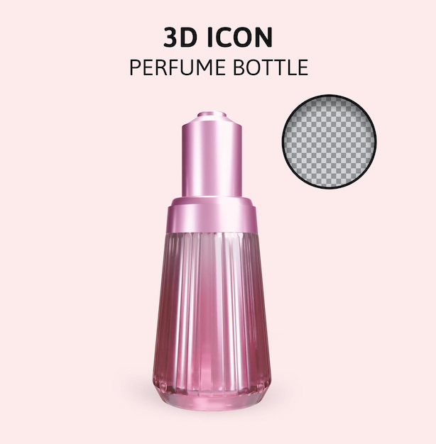Parfum glazen fles 3d-rendering illustratie