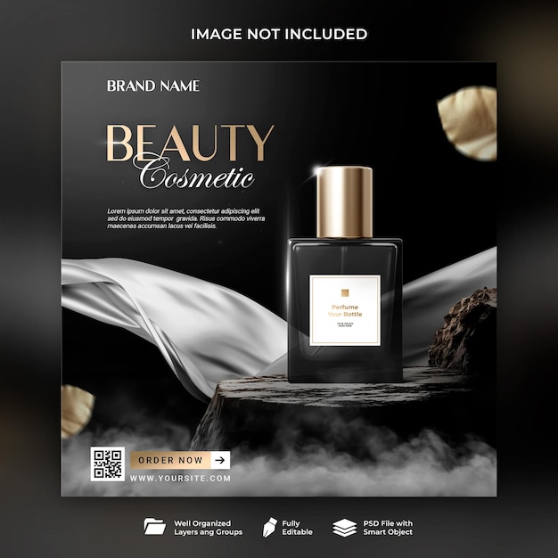 PSD parfum schoonheidsproducten voor make-up verkoop verhaal post voor sociale media sjabloon
