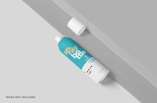 Parfumflesje mockup Lang rond metalen materiaal